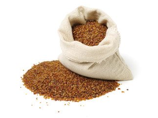 black bitter buckwheat tea on white background