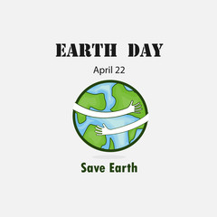 Earth Day April 22 with globe cute character.Earth Day campaign idea concept.Earth Day idea campaign for greeting Card,Poster,Brochure or Abstract background.Vector illustration