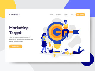 Landing page template of Marketing Target Illustration Concept. Flat design concept of web page design for website and mobile website.Vector illustration