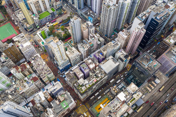 Fototapeta na wymiar Residential district Hong Kong city