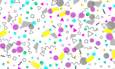 Pop art color background. Memphis pattern