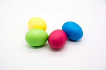 Perfect colorful handmade easter eggs isolated on a white