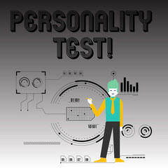 Handwriting text writing Personality Test. Conceptual photo method used assessing huanalysis demonstratingality constructs Man Standing Holding Pen Pointing to Chart Diagram with SEO Process Icons