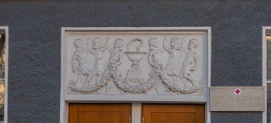 stone sign on the wall
