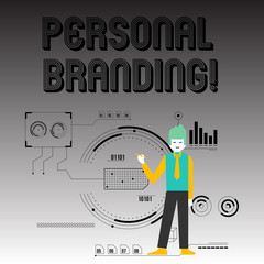 Handwriting text writing Personal Branding. Conceptual photo practice of showing marketing themselves and their careers Man Standing Holding Pen Pointing to Chart Diagram with SEO Process Icons