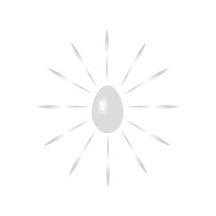 Easter gray egg. Holiday background. Modern stylish abstract background for greeting. Symbol love, life, spring. Template for prints, banner, card, label. Design element. Vector illustration.