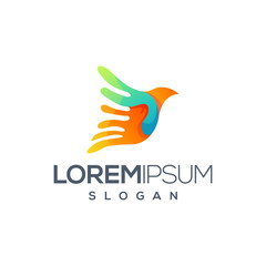 colorful bird logo design