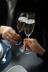 Cheering with champagne