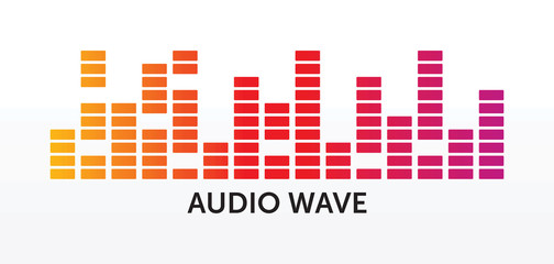 Pulse music player. Audio colorful wave logo. Vector equalizer element