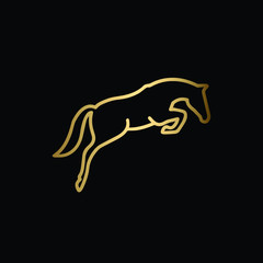 Creative Minimal Linear Jumping Horse Logo Design | Linear Horse Icon
