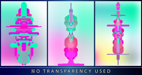 Modern minimal concept geometric shapes background, vertical composition banner set.