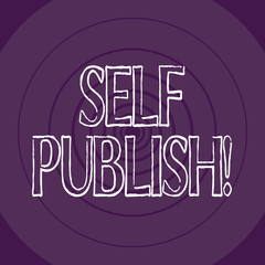 Word writing text Self Publish. Business photo showcasing writer publish piece of ones work independently at own expense Concentric Circle Pattern Round Shape in Violet Monochrome with Perspective