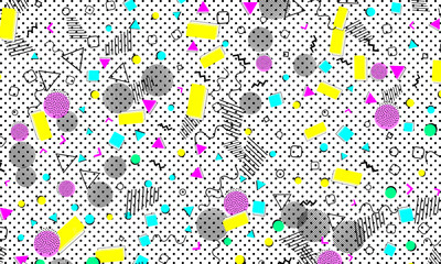 Pop art color background. Memphis pattern