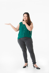 Plump lady in smart casual