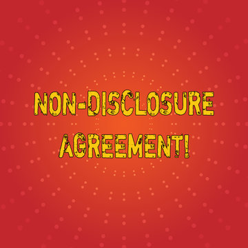 Text sign showing Non Disclosure Agreement. Business photo text parties agree not disclose confidential information Sunburst with Blank Center Space and Halftone Dotted Extended Beam Lines