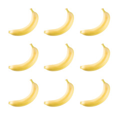 nine bananas on a white background collage wallpaper