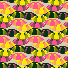 funny graphic retro seamless pattern wired eyes pink green