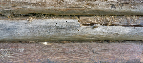 beautiful wooden wall of logs
