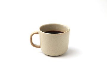 ホット コーヒー ブラック 白背景