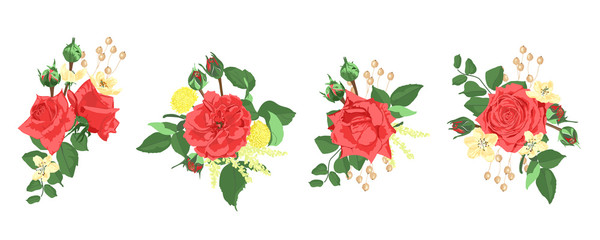 Wedding Card Invite Design, Vector Roses.