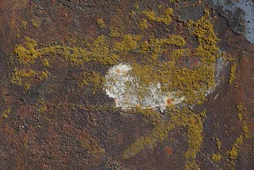 brown yellow metal background from old rusty iron wall