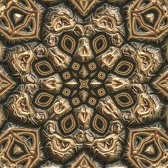 3d effekt - abstrakt metallisch gold oktagon ornament