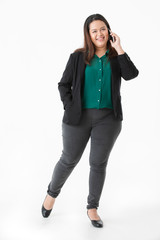 Fototapeta premium Plump lady in smart casual