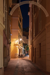 Fototapeta na wymiar Typical narrow street in Monaco-Ville old town