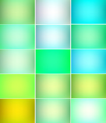 Fototapeta premium Turquoise green and blue cool color tone gradient mesh backdrop & background set.