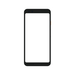 Realistic mock up of a trendy smartphone or camera phone with blank screen isolated on transparent background. Vector EPS10