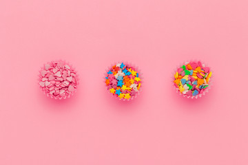 Various sugar sprinkles, Food background with copy space