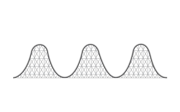 Vector illustration of a roller coaster ride - structure.