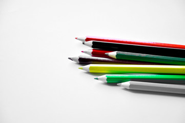 color pencils isolated on white background