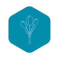 Tulips icon. Outline illustration of tulips vector icon for web