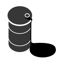 Ölfass läuft aus Umweltverschmutzung Silhouette