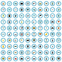 100 programming goods icons set in flat style for any design vector illustration