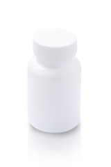 Medical drug plastic bottle isolated on white background