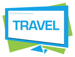 Travel Green Blue Squares Triangles Text 