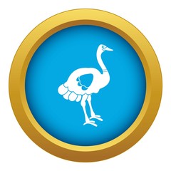 Ostrich icon blue vector isolated on white background for any design