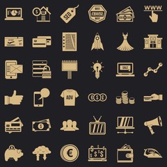 Online commerce icons set. Simple style of 36 online commerce vector icons for web for any design