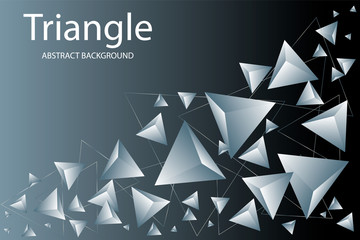 Triangle background. Abstract composition of triangular pyramids. 3D vector illustration .