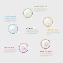 Five circles diagram template