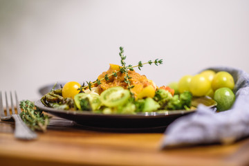 gnocchi with fresh veggies and home made sauce Italian food