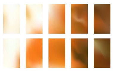 Vector gold blurred gradient style background. Abstract luxury smooth illustration wallpapers set 