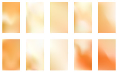 Vector gold blurred gradient style background. Abstract luxury smooth illustration wallpapers set 