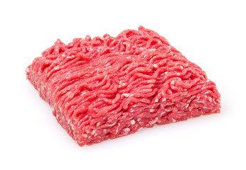 Fresh raw beef minced meat isolated on white background