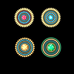 Brooch pendant with precious stones