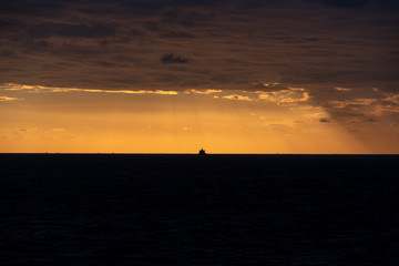 View from sunset cruise ship on the mediterranean sea