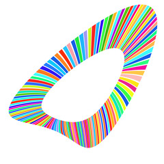 Hoop of bright multicolored stripes