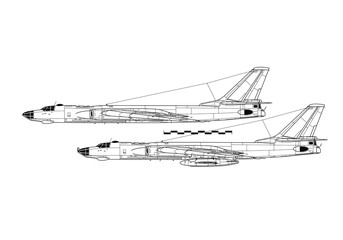 Tupolev Tu-16 Badger. Outline drawing